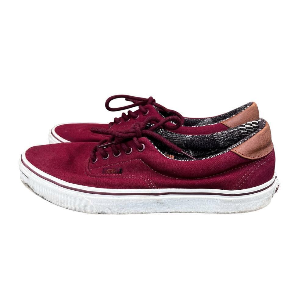 VANS men’s ERA 59 maroon red brown leather lace up Streetwear nautical sz 11 - Picture 2 of 10